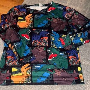 Colorful Dinosaur Print Long Sleeve Shirt sz6